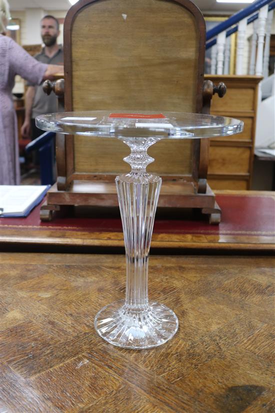 A tall Baccarat crystal cake stand, height 34cm, boxed
